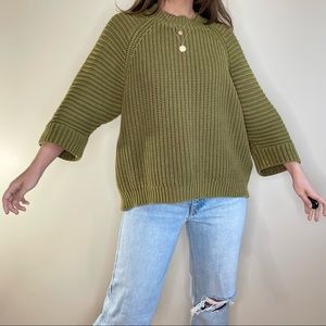 Anthropologie’s Maeve Olive Boho Knit Sweater (M)